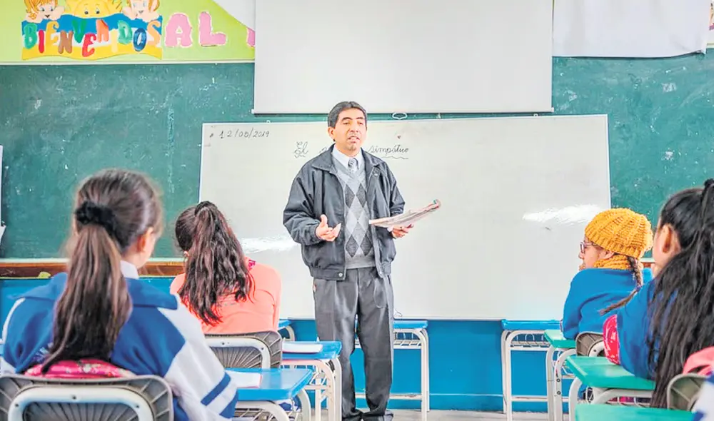 En aula. Maestros temen que con la CTS pase lo mismo que con el pago de preparación de clases que Fujimori dejó de abonar. Foto: difusión