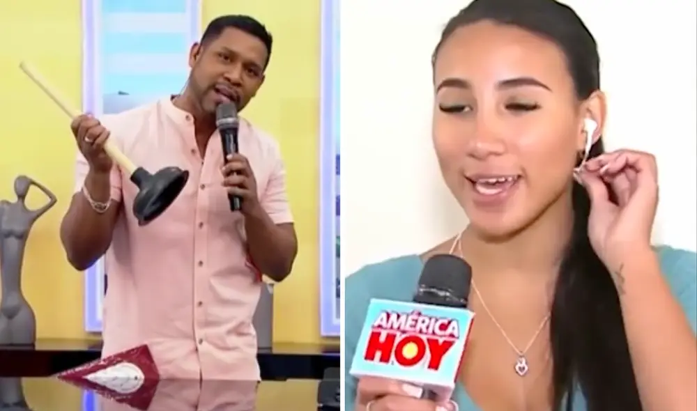 'Giselo' trolea a Samahara Lobatón con regalo de bienvenida para su nuevo departamento. Foto: composición LR/América TV - Video: América TV