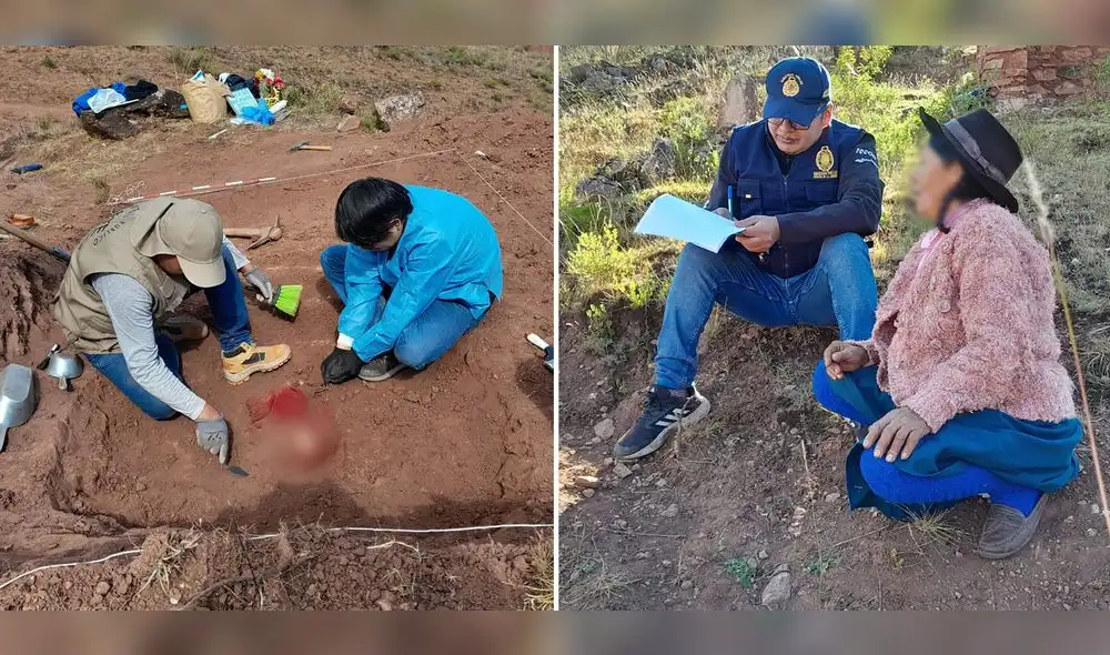 Restos fueron hallados en el cementerio de Pucaccasa. Foto: Ministerio Público