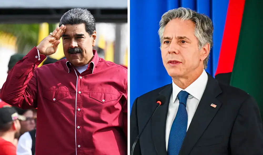 Antony Blinken calificó como desafortunada la inhabilitación de María Corina Machado, opositora al régimen de Maduro. Foto: composición LR/AFP - Video: @monitoreamos/Twitter Antony Blinken calificó como desafortunada la inhabilitación de María Corina Machado, opositora al régimen de Maduro. Foto: composición LR/AFP - Video: @monitoreamos/Twitter