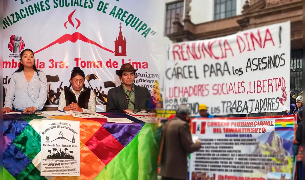 Dirigentes anuncian participación en la Tercera Toma de Lima. Foto: compsición LR