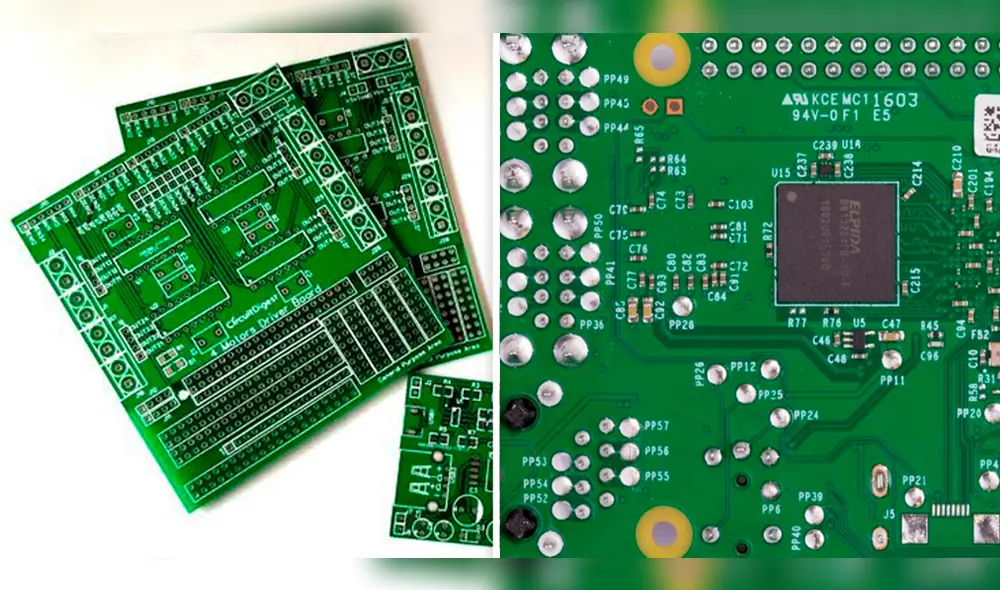 El color verde en la mayoría de placas con circuitos impresos llama la atención de los usuarios. Foto: composición LR/Xataka/Placapcb
