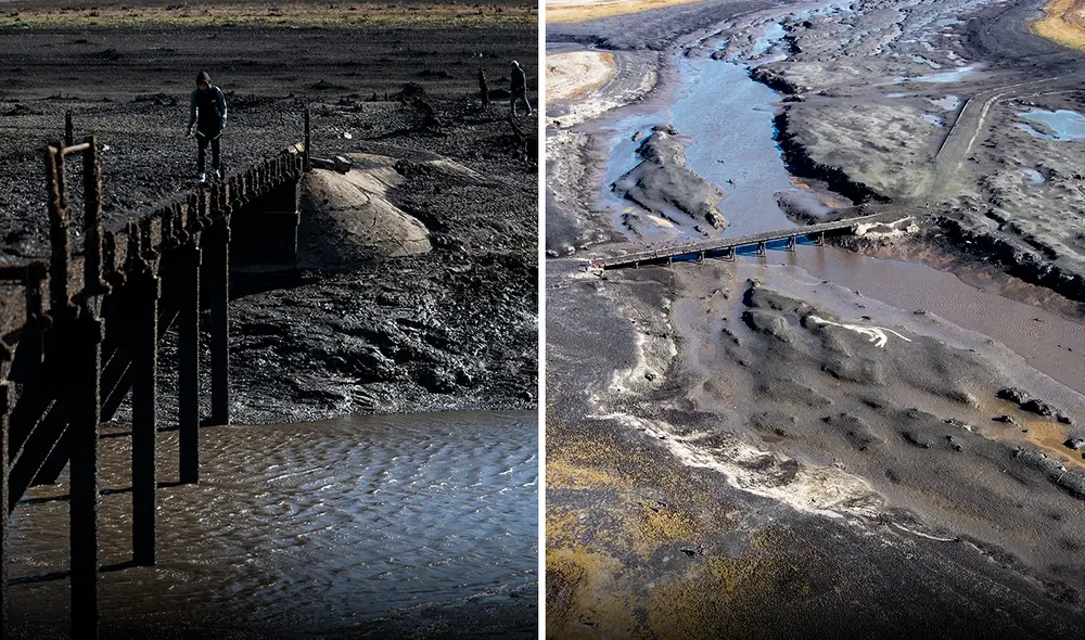 En Montevideo queda un 2% de reservas de agua potable apta para beber, de acuerdo con estimaciones. Foto: composición LR/AFP En Montevideo queda un 2% de reservas de agua potable apta para beber, de acuerdo con estimaciones. Foto: composición LR/AFP
