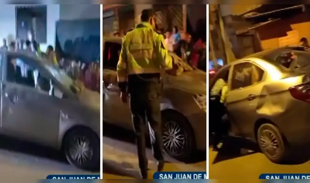 Vecinos destrozan auto de delincuentes. Foto: composición LR/Panamericana