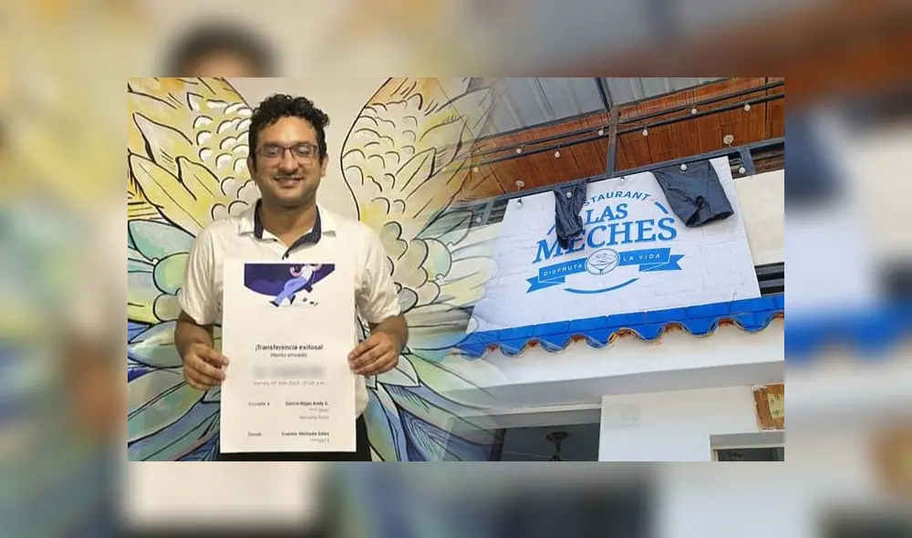 Joven mesero recibe 3.600 soles como premio de su centro de trabajo. Foto: Composición LR