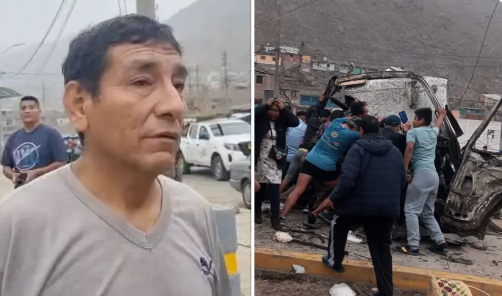 Todos los vecinos se unieron para rescatar a las personas atrapadas en el vehículo. Foto: composición LR / Omar Coca - URPI