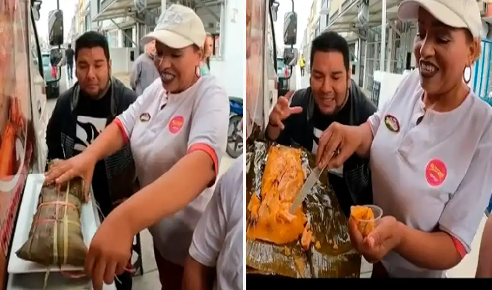 Usuarios quedaron sorprendidos por el gran tamaño del tamal. Foto: composición LR/@Tamalesmagalysilva/TikTok Usuarios quedaron sorprendidos por el gran tamaño del tamal. Foto: composición LR/@Tamalesmagalysilva/TikTok