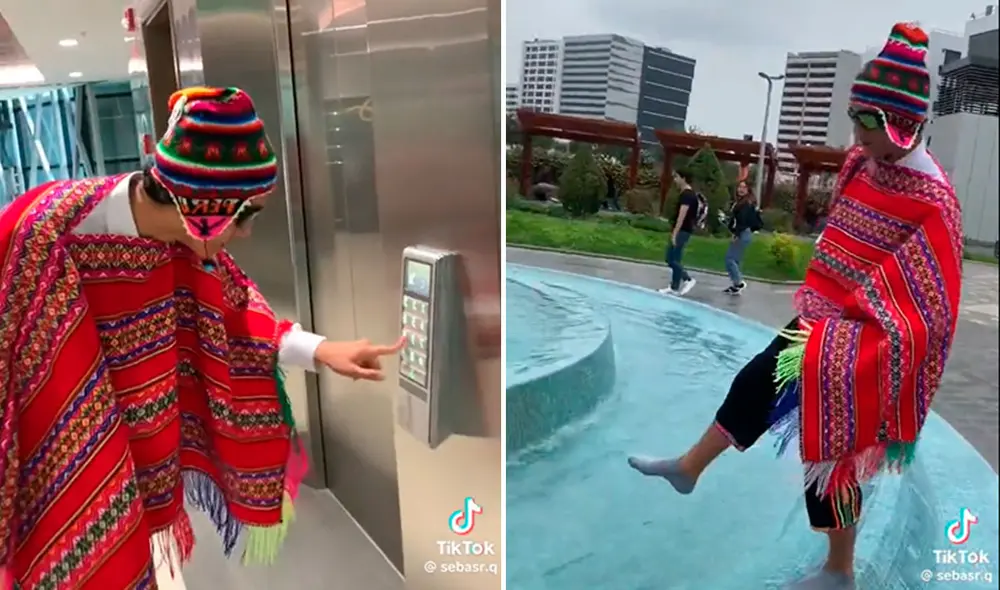 Sujeto se mostró sin saber usar un ascensor y quiso bañarse en la pileta de la universidad. Foto: composición LR/captura/@Sebasr.q/TikTok - Video: @Sebasr.q/TikTok Sujeto se mostró sin saber usar un ascensor y quiso bañarse en la pileta de la universidad. Foto: composición LR/captura/@Sebasr.q/TikTok - Video: @Sebasr.q/TikTok