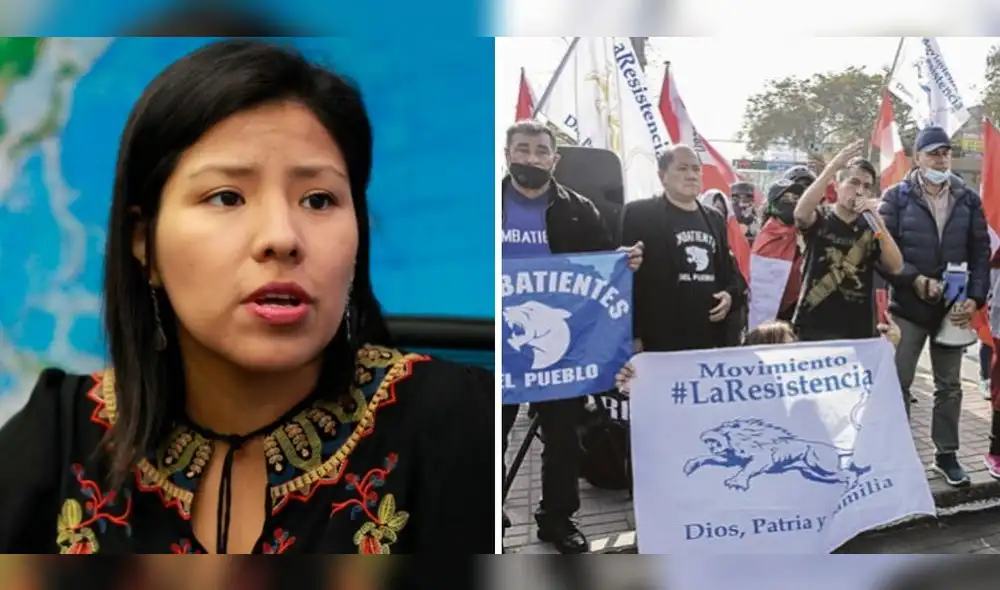 La excongresista mostró su rechazo ante la reunión entre el Mincul y La Resistencia. Foto: composición LR/difusión/John Reyes/La República La excongresista mostró su rechazo ante la reunión entre el Mincul y La Resistencia. Foto: composición LR/difusión/John Reyes/La República