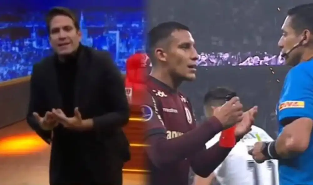 Paco Bazán 'destruyó' a Alex Valera por su expulsión, que dejó a la 'U' con 10 ante Corinthians. Foto: composición/captura ATV, DirecTV Sports Paco Bazán 'destruyó' a Alex Valera por su expulsión, que dejó a la 'U' con 10 ante Corinthians. Foto: composición/captura ATV, DirecTV Sports