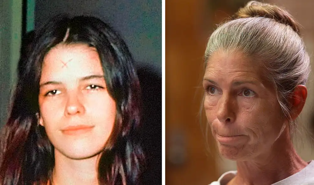 Leslie van Houten, ahora de 73 años, tenía 19 en el momento que asesinó al matrimonio LaBianca. Foto: composición LR/El País/AFP - Video: Univision Noticias/YouTube Leslie van Houten, ahora de 73 años, tenía 19 en el momento que asesinó al matrimonio LaBianca. Foto: composición LR/El País/AFP - Video: Univision Noticias/YouTube