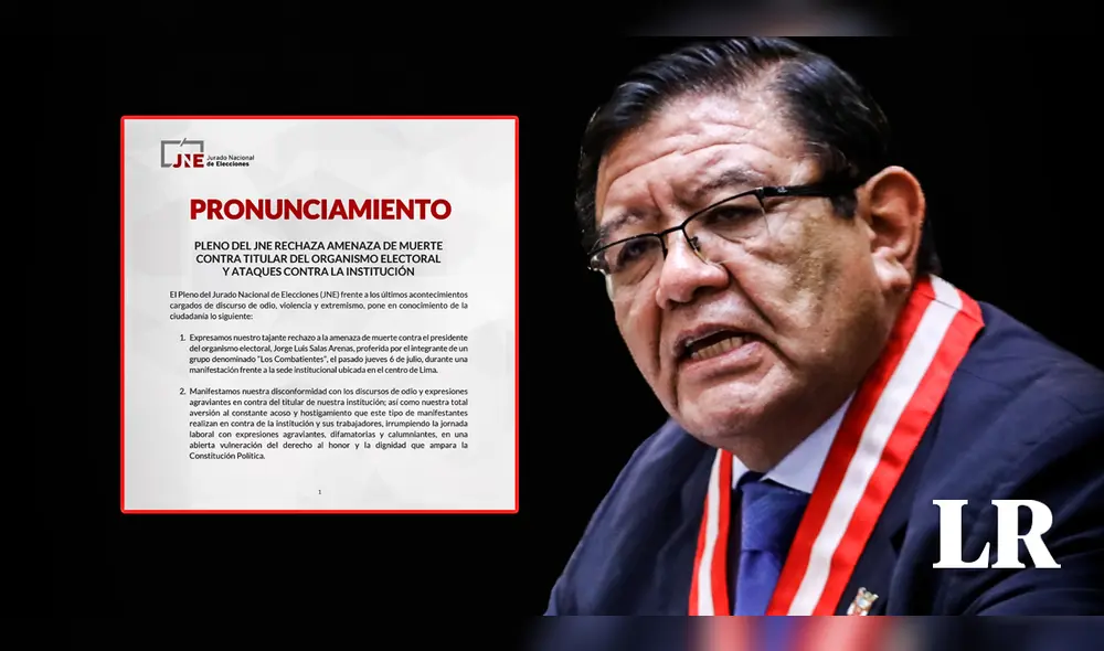 ONU también lamentó amenazas que recibe el titular del JNE. Foto: composición Fabrizio Oviedo/La República ONU también lamentó amenazas que recibe el titular del JNE. Foto: composición Fabrizio Oviedo/La República