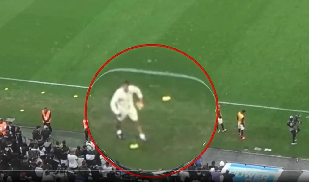 Preparador físico de Universitario, Sebastián Avellino, y los gestos que hizo en el estadio. Foto: captura doble amarilla