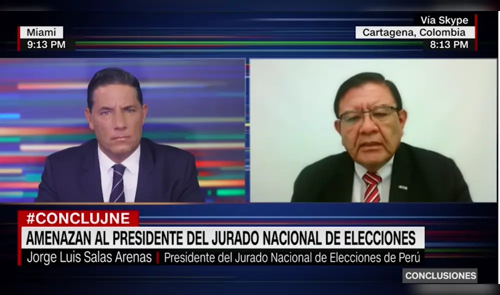 El periodista Del Rincón expresó su apoyo a Salas Arenas y cuestionó actuar de las autoridades peruanas. Foto y Video: CNN El periodista Del Rincón expresó su apoyo a Salas Arenas y cuestionó actuar de las autoridades peruanas. Foto y Video: CNN