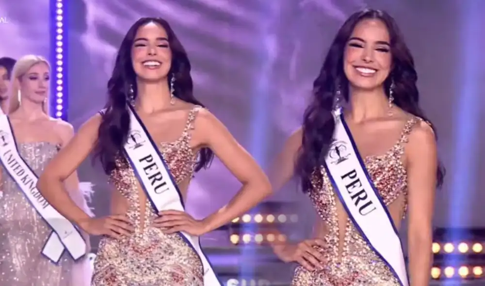 Valeria Flórez lució la banda del Perú con orgullo. Foto: composición LR/captura de Youtube - Video: Youtube Valeria Flórez lució la banda del Perú con orgullo. Foto: composición LR/captura de Youtube - Video: Youtube