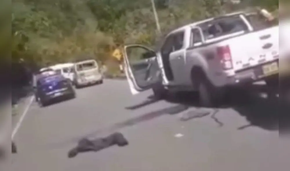 Agente de seguridad custodiaba a mineros. Foto y video: Radar K'Ana