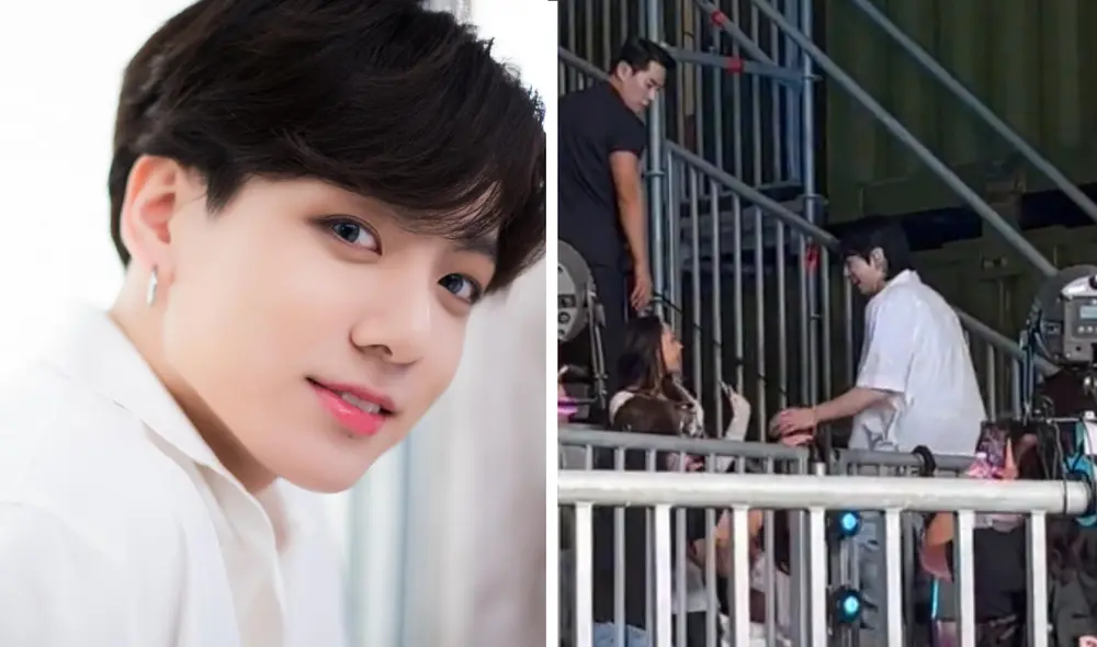 Jungkook de BTS sorprendió a una seguidora en su concierto en Nueva York. Foto: composición LR/BIGHIT/Twitter @sitluvvmi