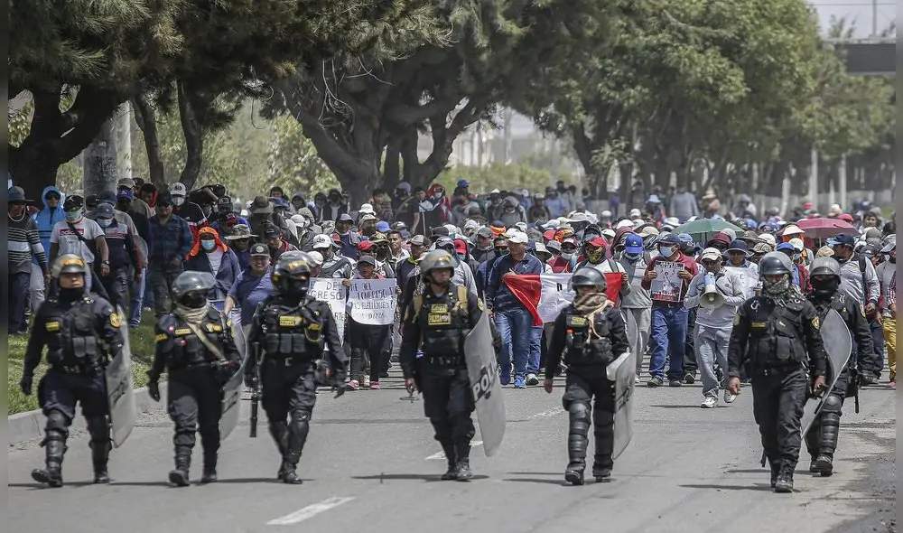Se producirán dos marchas importantes en Arequipa según Policía. Una en el Cono Norte y otra que se dirigirá hacia la Plaza de Armas. Foto: La República
