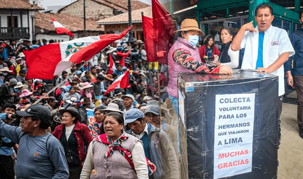 En enero, comerciantes también realizaron colecta pública y apoyaron a ciudadanos que viajaron a Lima a protestar contra Dina Boluarte. Foto: Gerson Cardoso/Leonela Aquino/La República