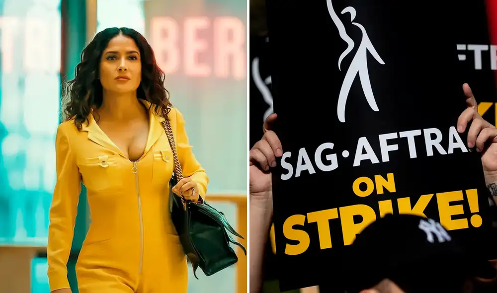 El capítulo protagonizado por Salma Hayek plasmaría el actual conflicto por el que pasa el gremio de actores de Hollywood. Foto: composición LR/Netflix/EFE