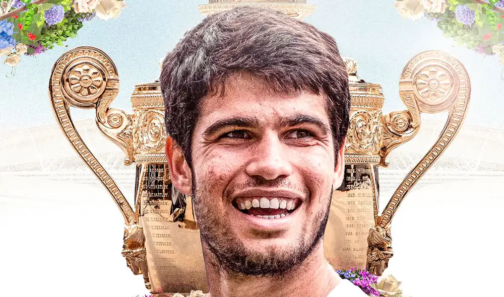 Carlos Alcaraz se coronó con el título de Wimbledon tras vencer a Djokovic. Foto: Wimbledon