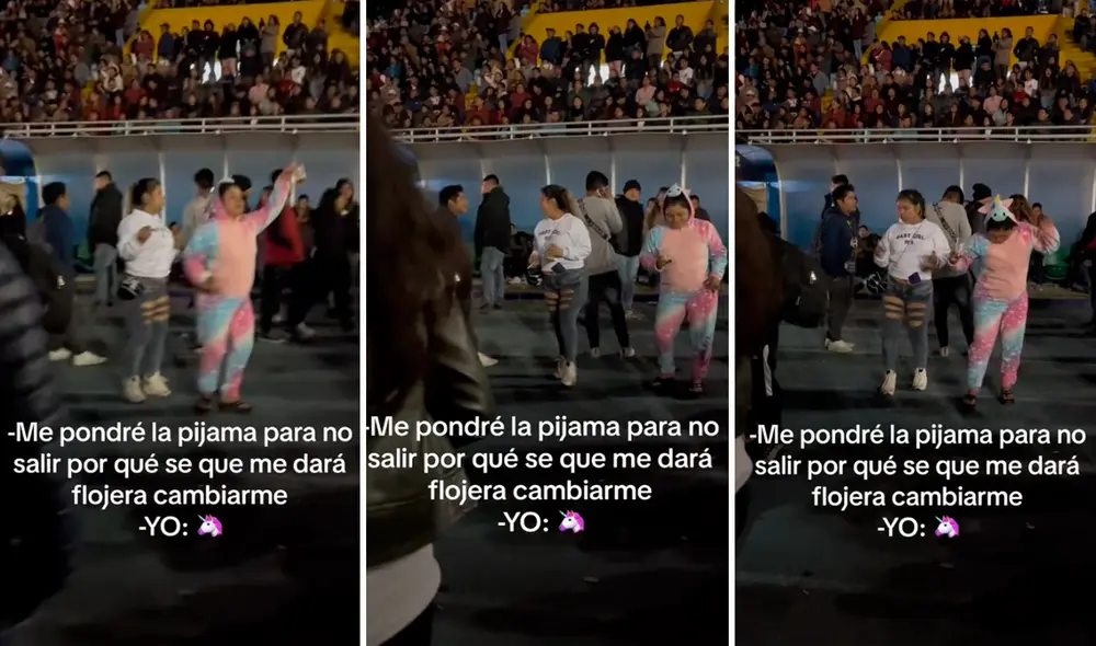 Miles de usuarios aplaudieron su seguridad para asistir en pijama. Foto: composición LR/@Gabriel0.01/TikTok