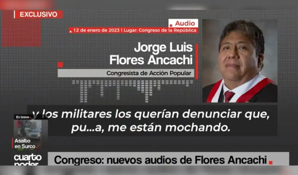 El congresista Jorge Flores se tiene que presentar este lunes 17 a la Comisión de Etica. Foto: captura Cuarto Poder.