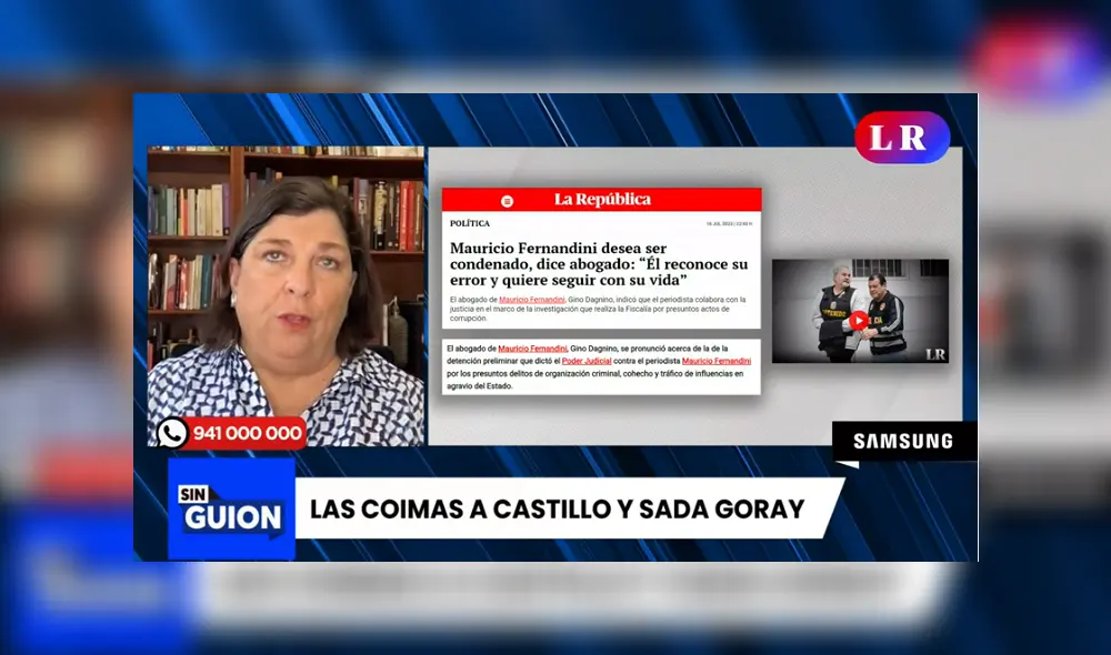 Rosa María Palacios señaló que esta semana se debería definir si Fernandini cumplirá una prisión preventiva ante pedido de 36 meses en su contra. Foto y vídeo: "Sin guion"