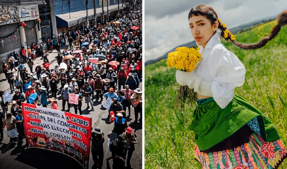 Renata Flores saltó a la fama al interpretar una canción de Michael Jackson en quechua. Foto: composición LR/Renata Flores/Facebook