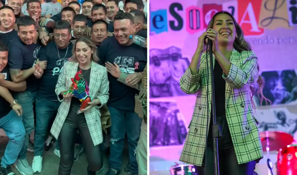 Angie Chávez fue invitada a cantar junto a los internos del penal de Lurigancho por el Día de la Resocialización. Foto: Composición LR