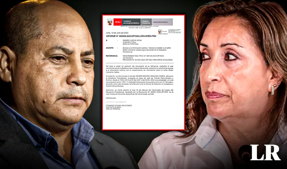 Boluarte negó la presencia de Camacho en Palacio, pero transparencia indica lo contrario. Foto: composición de Gerson Cardoso/La República