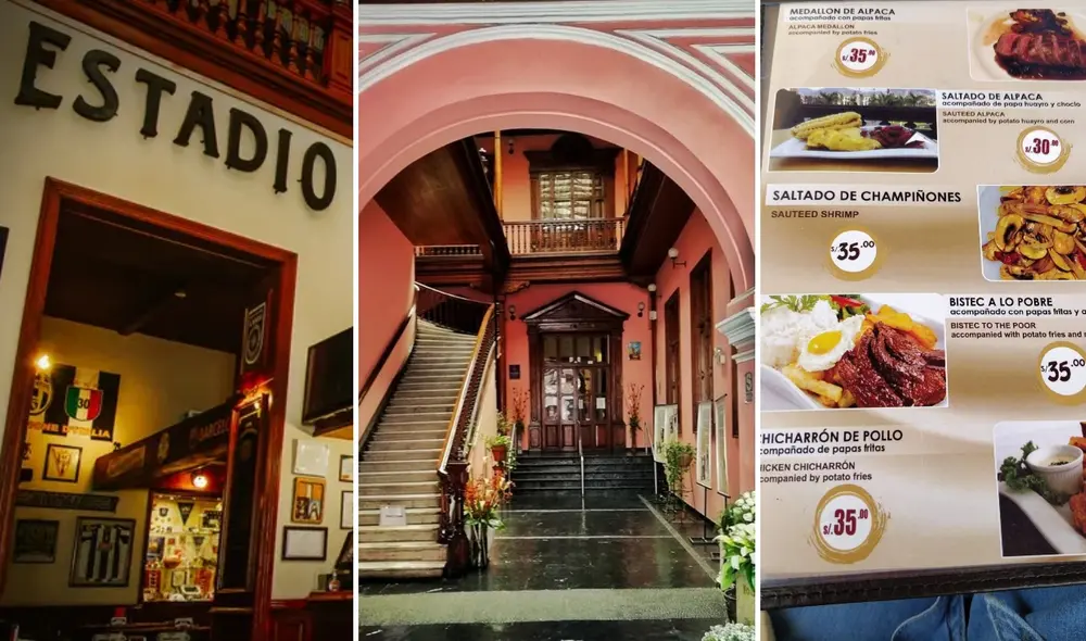 El Centro de Lima no solo cuenta con lugares para hacer turismo, también cuenta con restaurantes y huariques con los secretos de antaño. Foto: composición LR / Estadio F.C. / L´Eau Vive Lima / Restaurant Moya