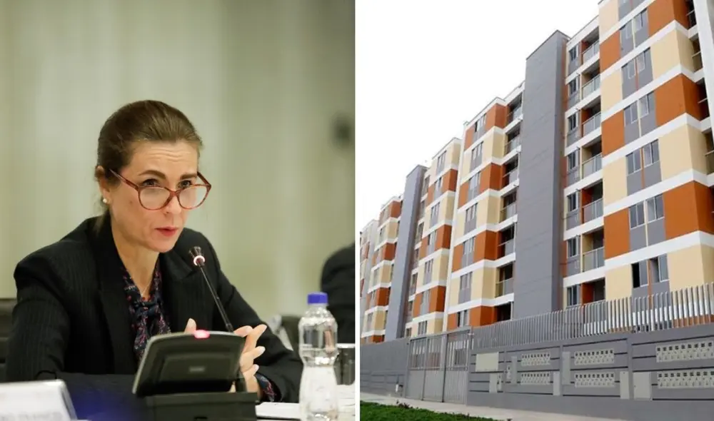 La ministra de Vivienda, Hania Pérez de Cuéllar, anunció la ejecución de viviendas de interés social en 5 regiones del país. Foto: composición LR/Andina