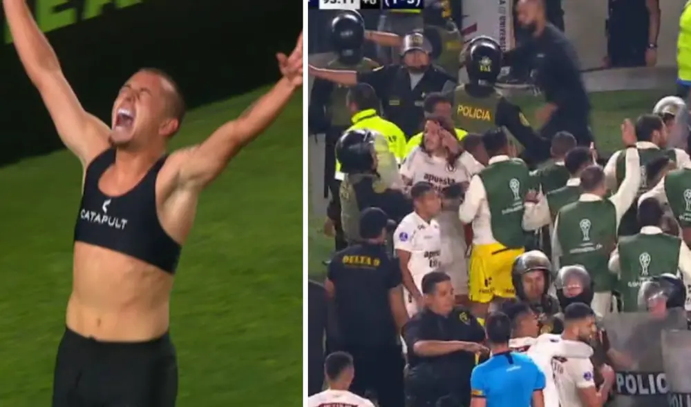 Ryan anotó el segundo tanto del Timao y se desató la pelea. Foto: composición LR/captura/ESPN