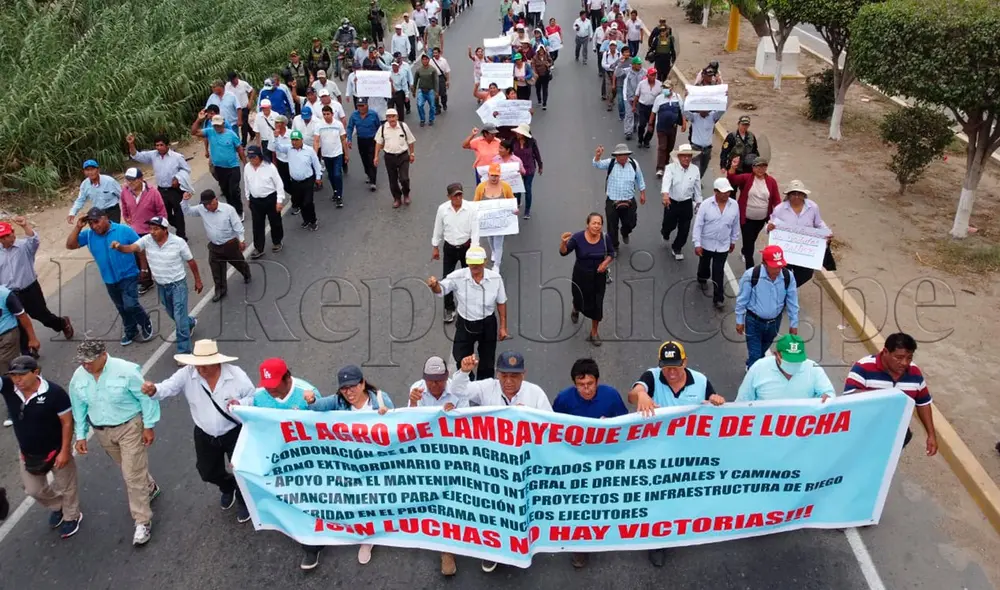 Agricultores inician su protesta en Lambayeque. Foto: Clinton Medina/La República