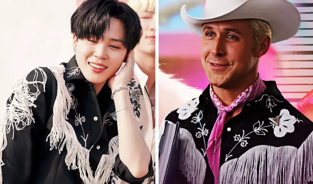 Jimin de BTS y Ryan Gosling usaron el mismo traje de Ken en la película 'Barbie'. Foto: composición LR/BIGHIT/Barbie