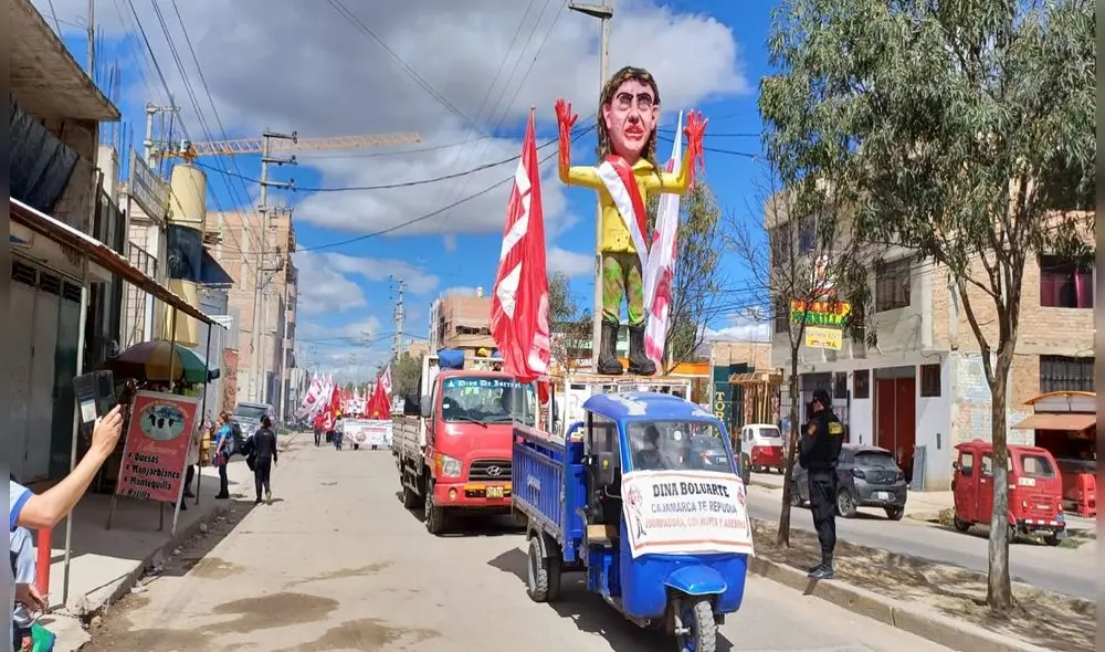 'La descarada' en marchas de Cajamarca contra Dina Boluarte. Foto: Cortesía 'La descarada' en marchas de Cajamarca contra Dina Boluarte. Foto: Cortesía