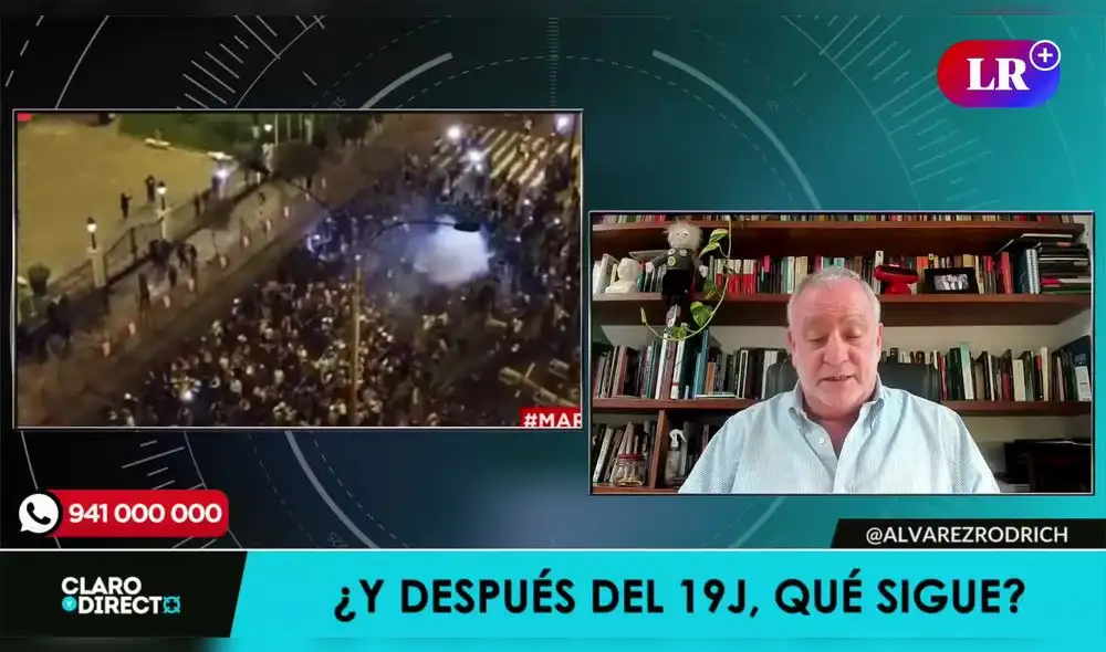 Augusto Álvarez Rodrich comentó sobre la marcha del 19J. Foto/Video: LR+