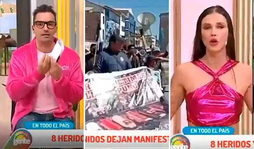 Santi Lesmes cuestionó las protestas en Lima y Maju Mantilla lo confrontó. Foto: captura/Latina