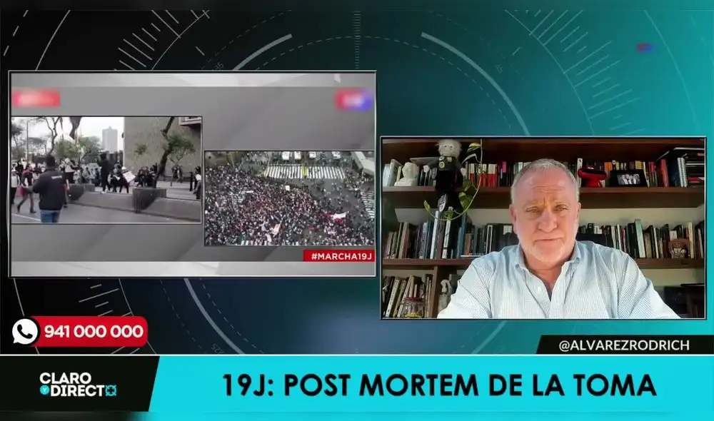 Augusto Álvarez Rodrich hizo un análisis de la manifestación del 19J. Foto: captura de LR+ - Video: LR+ Augusto Álvarez Rodrich hizo un análisis de la manifestación del 19J. Foto: captura de LR+ - Video: LR+
