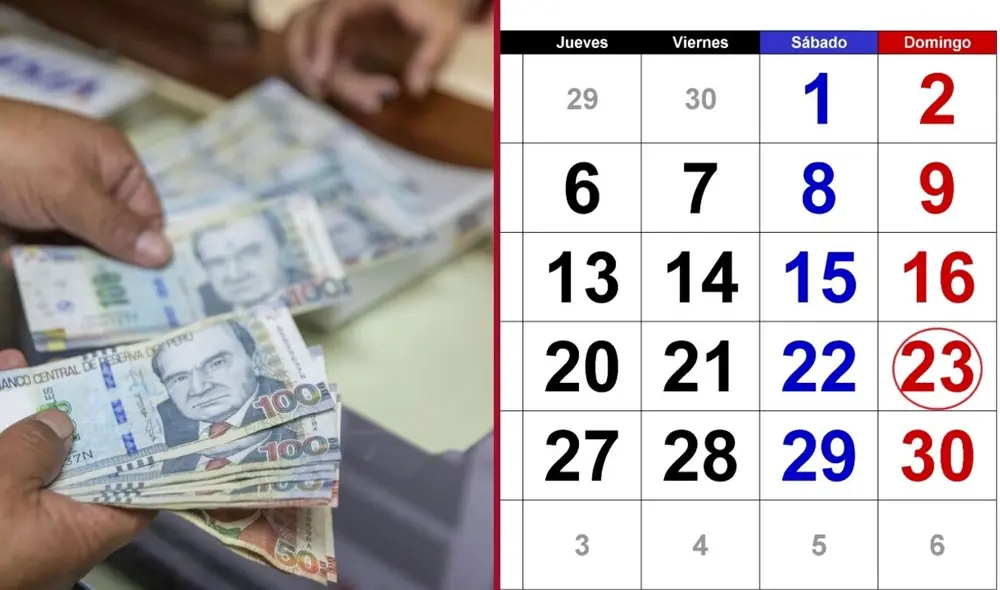 Este 23 de julio fue declarado como feriado obligatorio. Si trabajas ese día, ¿cuánto te deben pagar? Conoce la respuesta en esta nota. Foto: composición LR/Andina/calendarpedia Este 23 de julio fue declarado como feriado obligatorio. Si trabajas ese día, ¿cuánto te deben pagar? Conoce la respuesta en esta nota. Foto: composición LR/Andina/calendarpedia