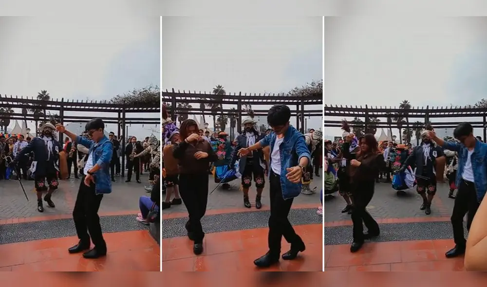 Los jóvenes no dudaron en danzar en plena calle de Lima. Foto: composición LR/TikTok/@paul_camposs