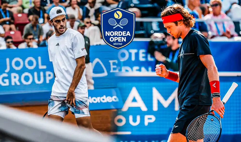 El partido entre Fran Cerúndolo vs. Andrey Rublev se jugó en el Bastad Tennis Stadium. Foto: composición LR/Nordea Open