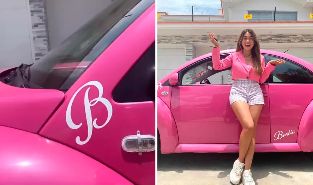 Este exclusivo carro está firmado con el nombre de Barbie. Foto: ComposiciónLR/Tiktok/Neapaz96/Facebook/Nea Paz