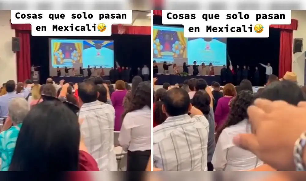 El muchacho no dudó en continuar con su discurso a pesar del curioso error. Foto: composición Lol/captura de TikTok/@Kei_gr07 El muchacho no dudó en continuar con su discurso a pesar del curioso error. Foto: composición Lol/captura de TikTok/@Kei_gr07