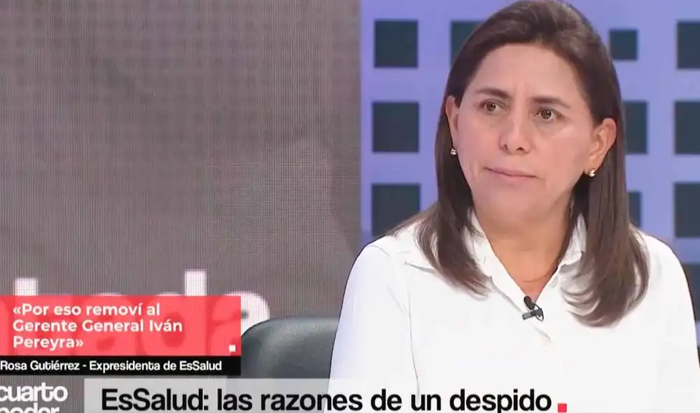 Gobierno de Dina Boluarte dio por concluida designación de Rosa Gutiérrez como titular de EsSalud. Foto: captura de Cuarto Poder Gobierno de Dina Boluarte dio por concluida designación de Rosa Gutiérrez como titular de EsSalud. Foto: captura de Cuarto Poder