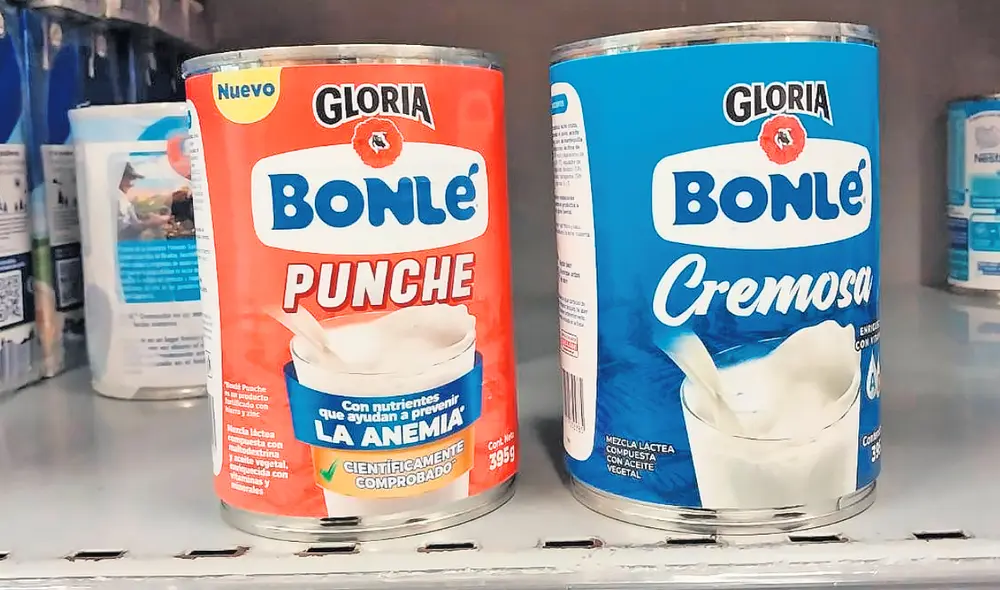 Involucrados. Productos con mezcla láctea son de la marca Bonlé del Grupo Gloria. Foto: difusión
