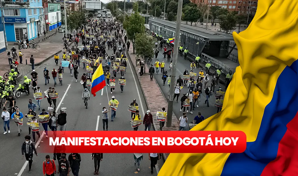 Manifestaciones en la ciudad de Bogotá viene afectando el sistema de tranposte público y desviando a la línea de TransMilenio. Foto: composición LR/Caracol Radio