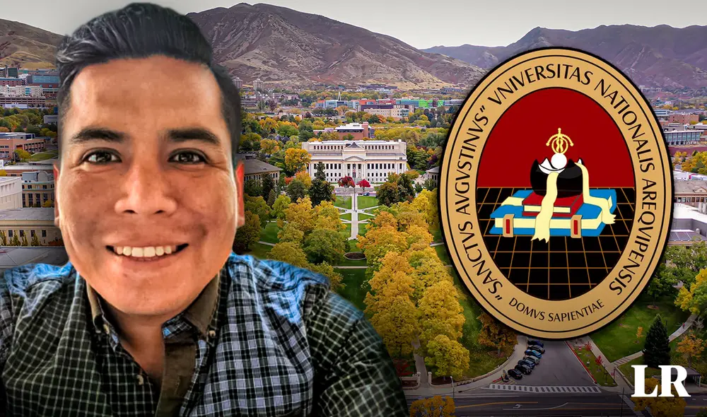 Omar Florez viajó hasta EE. UU. luego de finalizar el pregrado en la Universidad Nacional de San Agustín de Arequipa. Foto: composición LR/UNSA/The University of Utah