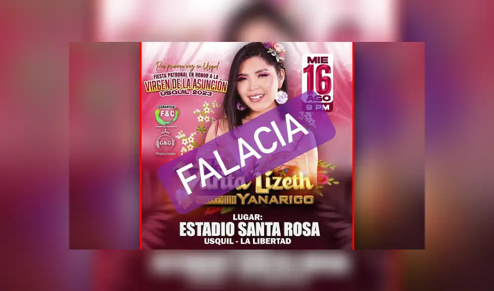 Cantante aclaró que no se presentará el 16 de agosto en Usquil. Foto: Yarita Lizeth/Facebook Cantante aclaró que no se presentará el 16 de agosto en Usquil. Foto: Yarita Lizeth/Facebook